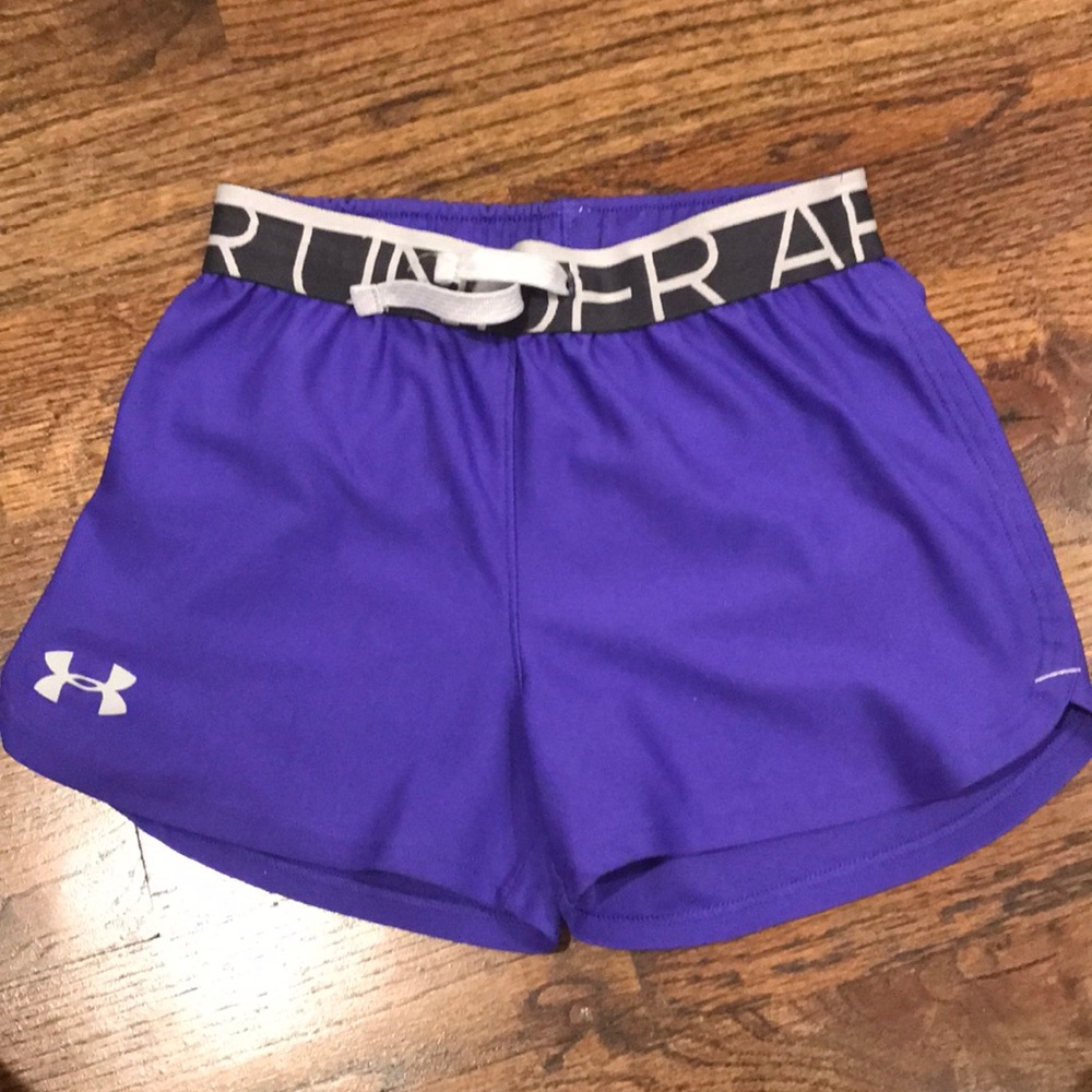 Purple Youth Under Armour Athletic Shorts
